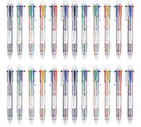 KAHEIGN 30 Pezzi Penna Navetta, 6 in 1 Penna a Sfera Multicolore 0,5mm Penna a Sfera Con Fusto Trasparente 14CM Penne Retrattili per Materiale Scolastico per Ufficio Regalo per Bambini Studenti