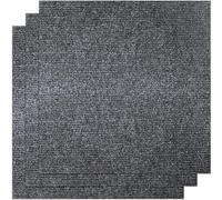 KAHEIGN 30 Pezzi Piastrelle Autoadesive per Moquette, 30CM x 30CM Piastrelle per Pavimenti Facili da Staccare e Incollare Piastrelle per Moquette Resistenti e Antiscivolo per Ufficio (Grigio Scuro)