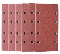 KAHEIGN 30 Pz Fogli Abrasivi, Grana 40/60 /80/120 /180/240 Hook And Loop Sander Pads Carta Abrasiva A 8 Fori Levigatrice Rettangolare Adatta (18,5 x 9,3cm)