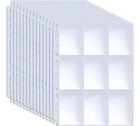 KAHEIGN 32 Pezzi Custodie per Carte Collezionabili, 576 Tasche Pagine a Doppia Faccia con Copertina in Cartoncino Fogli Raccoglitori in Plastica a 11 Fori Chiare Protezioni - fit 3 Anelli Raccoglitore