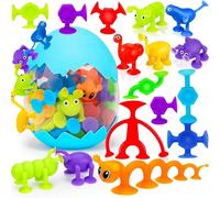 KAHEIGN 32 Pezzi Giochi a Ventosa Per Bambini, Ventosa Giocattoli Da Costruzione Per Finestre Da Bagno Rilascio dello Stress Sensoriale Montessori Per Viaggi Compleanno Natale Festa dei Bambini Regali
