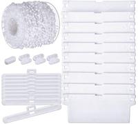 KAHEIGN 35 Pz Accessori Per Tende Verticali, 10m Catena Inferiore E 10 Pezzi Connettore a Catena, 12 Pz 89mm Tenda Verticale Appendini Superiori, 12 Pz Stecche Dei Pesi Inferiori