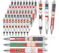 KAHEIGN 45 Pezzi Penna a Inchiostro Gel Natalizio, 5 Stili Penna a Sfera Retrattile 14CM Babbo Natale Elfi Pupazzi di Neve Schiaccianoci Pinguini Penna Roller per Calza Riempitivi Festa Bomboniere