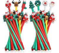 KAHEIGN 49 Pezzi Penna a Inchiostro Gel Natalizio, 7 Stili Pupazzo di Neve Renna Albero Babbo Natale Penna a Sfera Personaggi Natalizi Penna a Bastoncino per Calza Riempitivi Festa Bomboniere (18CM)