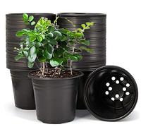 KAHEIGN 50 Pz 15cm Vasi Da Fiori In Plastica Vasi Di Partenza Per Semi Leggeri Vasi Per Piantine Di Vivaio Contenitore Per Piante Da Fiore (15 x 13cm, Nero)