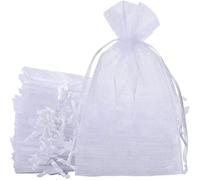 KAHEIGN 50Pz Grande Sacchetti Regalo in Organza, 20 x 30cm Borse per Gioielli Borse per Bomboniere con Coulisse per L'imballaggio del Regalo di Natale della Festa di Compleanno (Bianca)