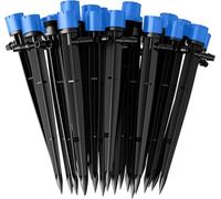 KAHEIGN 60 Pezzi Gocciolatori per Irrigazione ad Acqua, 8 Fori Gocciolatori Regolabili Irrigazione a Goccia a Micro Flusso Sistema di Irrigazione a 360 Gradi per Tubo da 4mm/7mm (Blu)