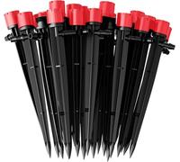 KAHEIGN 60 Pezzi Gocciolatori per Irrigazione ad Acqua, 8 Fori Gocciolatori Regolabili Irrigazione a Goccia a Micro Flusso Sistema di Irrigazione a 360 Gradi per Tubo da 4mm/7mm (Rossa)