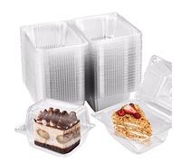 KAHEIGN 60 Pezzi Scatole per Fette Di Torta, 14cm x 10cm Scatole Singole per Cheesecake Scatole per Cupcake A Conchiglia Contenitore per Alimenti Con Cerniera In Plastica Trasparente con Coperchi