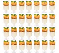 KAHEIGN 60Pz Mini Tazze da Dessert, 100ml Tazze da Dessert Rotonde in Plastica Coppa di Antipasto Semifreddo Trasparente Ciotola da Portata Riutilizzabile per Festa Della Mousse Budino (8,5 x 5cm)