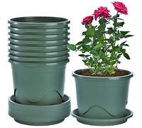 KAHEIGN 6Pz Plastica Vasi Per Piante, 22CM Addensare Vaso Di Fiori Root-control Fioriera Per Piante Da Vivaio Decorativo Contenitore Per Piante Da Giardino Per Piante Bonsai Interno Esterno (Verde)