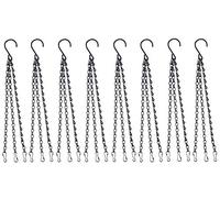 KAHEIGN 8 Pezzi Catena Appesa con Clip, 40cm Metallo Appendi Cesto Appeso 3 Gambe Catena per Appendere Piante per Fioriere per Fioriere Mangiatoie per Uccelli Lanterne Ornamenti (Nero)
