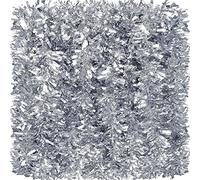 KAHEIGN 8M Ghirlanda Natalizia di Orpelli, Color Argento Orpello Metallico Tinsel Luccicante e Grosso Ghirlanda Spessa e Lucida per Decorazione Dell'albero di Natale