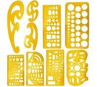 KAHEIGN 9 Pz Curva Francese E Righello Modello Impostato, Geometrico Modelli di Disegno Stencil Plastica Righelli di Misurazione per Drawing Engineering Drafting