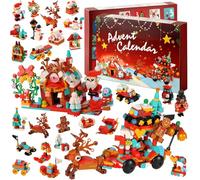 KAHEIGN Calendario Dell'avvento 2024, Conto alla Rovescia di Natale di 24 Giorni con 895 Pezzi 12 In 1 Slitta di Babbo Natale Casa dei Dolci Blocchi da Costruzione per Bambini Natale Regali Bomboniere