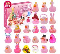 KAHEIGN Calendario Dell'avvento 2025, Conto alla Rovescia di Natale di 24 Giorni con 24 Pezzi Anatre di Gomma Divertenti Giocattoli da Bagno a Forma di Paperella per Bambini Natale Regali Bomboniere