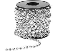 KAHEIGN Ghirlanda di Perline di Natale, 10m D'argento Catena di Perline di Plastica 8mm Fili di Perle Artificiali Rotolo di Ghirlanda di Perline di Natale per L'albero di Natale Vacanza Decorazione