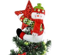 KAHEIGN Punte per Albero di Natale, 33CM Grande Puntale per Albero di Natale di Pupazzo di Neve Cappello a Cilindro con Sciarpa e Giacca per Fermatende Bottiglia di Vino Hugger Natale Decorazioni