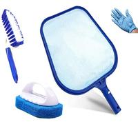 KAHEIGN Vasca Idromassaggio Pulizia Kit, Skimmer Per Piscine Con Spazzola Per Piscina Per Bambini, Tampone Scrubber, Guanti per Acquario Con Fontana Per Vasca Idromassaggio Da Giardino