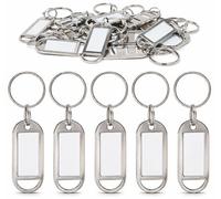 Kahns Trade Portachiavi in Metallo con Etichetta, 2 pz, Argento
