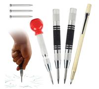 KAHOUI 3 Pezzi Punzonatrice Bulino Automatico, Punzoni per Metallo con Penna per Incisione e 3 Punzoni di Ricambio, Bulino Automatico Punzone Centrali Automatiche per Piastre di Metallo Legno