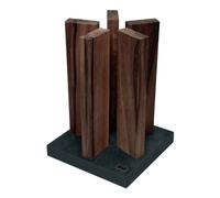 KAI blocco portacoltelli magnetico Stonehenge in legno di noce con base in granito - Legno premium - Spazio per 10 coltelli - Dimensioni 21 x 21 x 28-30 cm