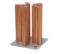 KAI blocco portacoltelli magnetico Stonehenge in rovere con base in acciaio inossidabile - Legno premium - Spazio per 10 coltelli - Dimensioni 21 x 21 x 28-30 cm