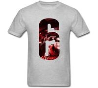 KAI KOU SONG ZI Bayyand Men's Tom Clancys Rainbow Six Siege T Shirt Grey S