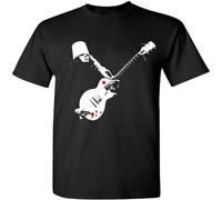 KAI KOU SONG ZI Buckethead Play Guitar Shirt Funny Cotton Tee Vintage Gift for Men Black S