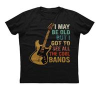 KAI KOU SONG ZI I May Be Old But I Got To See all The Cool Bands Funny T-Shirt Black XL