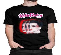 KAI KOU SONG ZI KA-TY PE-Rry Roar Men's T-Shirts Round Neck Short Sleeve Black XL