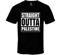 KAI KOU SONG ZI Straight Outta Palestine Arkansas City Grunge T Shirt Black 3XL