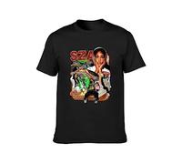 KAI KOU SONG ZI Sza Good Days Hip Hop Rapper 90S Vintage T-Shirt Mens Casual Tee Black L