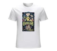 KAI KOU SONG ZI T-Shirt Coraline & The Secret Door Coraline Secret Door Mens Tshirt Horror Fantasy Animation Movie White M