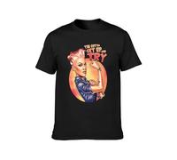 KAI KOU SONG ZI You Cotta Get Up And Try Men T-Shirt Graphic Printed Top Unisex Tee Black 3XL