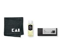 KAI Olio di camelia giapponese (100 ml, 100% per uso alimentare), panno in microfibra (40 x 40 cm) per la cura professionale delle lame dal Giappone