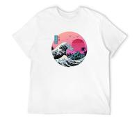 KAI RUI LI Great Wave Kanagawa Art Tsunami Mens Cotton Tshirt Size M