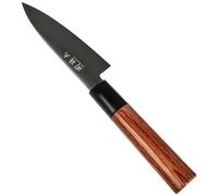 KAI Seki Magoroku Redwood coltello da officina lunghezza lama 10 cm - Acciaio al carbonio 1K6 con 57 (±1) HRC - Lama lucidata a specchio - Manico in legno di Pakka Red Wood - Fatto a mano in Giappone