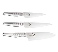 KAI Seki Magoroku Shoso set di coltelli 3 pezzi - Coltello multiuso lunghezza lama 12 cm, Coltello multiuso lunghezza lama 15 cm, Santoku lunghezza lama 16,5 cm - Acciaio 5CR15MoV 56 (±1) HRC