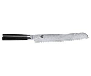 KAI Shun Classic coltello da pane giapponese 23 cm lunghezza lama - coltello damasco 32 strati nucleo VG MAX - 61 (±1) HRC - manico in legno di pakka -coltello seghettato per pane forgiato