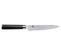 KAI Shun Classic coltello giapponese multiuso 15 cm lunghezza lama con bordo ondulato - Coltello damasco 32 strati nucleo VG MAX - 61 (±1) HRC - Manico in legno Pakka Coltello universale forgiato