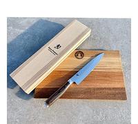Kai Shun Classic Premier Tim Mälzer | TDM-1701 Coltello multiuso ultra affilato | Lama di Damasco 15 cm + tavola in legno massello 30x18 cm