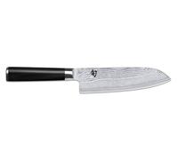KAI Shun Classic Santoku 18 cm lunghezza lama - Coltello damasco 32 strati nucleo VG MAX - 61 (±1) HRC - manico in legno Pakka - Made in Japan - coltello da cucina giapponese forgiato