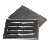KAI Shun Classic set di coltelli da bistecca giapponesi 4 pezzi lunghezza lama 12 cm - Coltelli damascati 32 strati VG MAX Core - 61 (±1) HRC - Manico in legno di Pakka -Coltelli da griglia forgiati