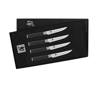 KAI Shun Classic set di coltelli da bistecca giapponesi 4 pezzi lunghezza lama 12 cm - Coltelli damascati 32 strati VG MAX Core - 61 (±1) HRC - Manico in legno di Pakka -Coltelli da griglia forgiati