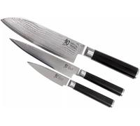 KAI Shun Classic set di coltelli da cucina giapponesi 3 pezzi - Santoku lunghezza lama 18 cm + Coltello multiuso lunghezza lama 15 cm + Coltello da officina lunghezza lama 9 cm - VG MAX Core