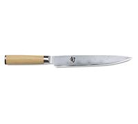 KAI Shun Classic White coltello da prosciutto giapponese 23 cm lunghezza lama - coltello damasco 32 strati nucleo VG MAX - 61 (±1) HRC - manico in legno di Pakka - coltello da carne forgiato