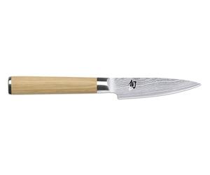 KAI Shun Classic White coltello da ufficio giapponese 9 cm lunghezza lama - coltello damasco 32 strati nucleo VG MAX - 61 (±1) HRC - manico in legno di pakka - Made in Japan
