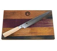 Kai Shun Classic White Set, coltello da prosciutto DM-0704W lama 23 cm | coltello giapponese ultra affilato in acciaio damasco + grande tagliere da cucina in rovere, 34 x 21 cm | VK: 269,- €