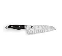 KAI Shun Nagare Santoku 18 cm lunghezza lama - 72 strati di acciaio damasco VG 2 e VG 10 lama a doppio nucleo - legno Pakka grigio-nero - fatto a mano in Giappone - coltello da cucina giapponese